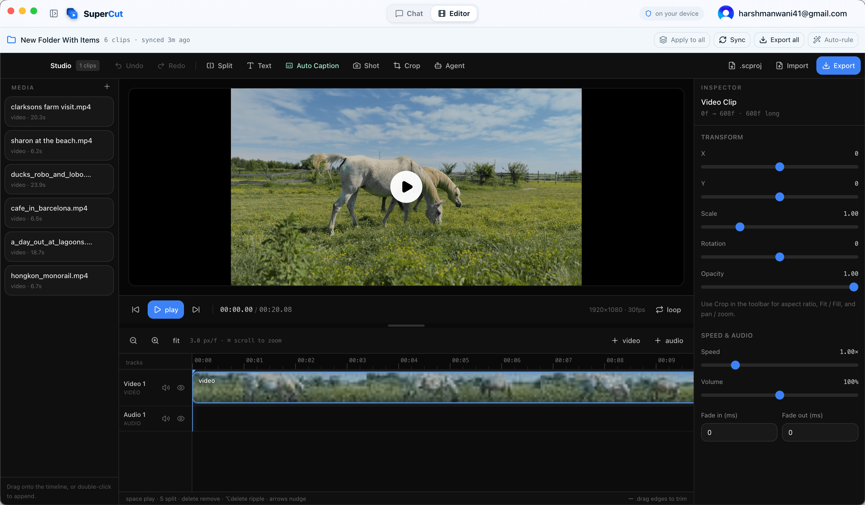 The Supercut desktop editor on macOS